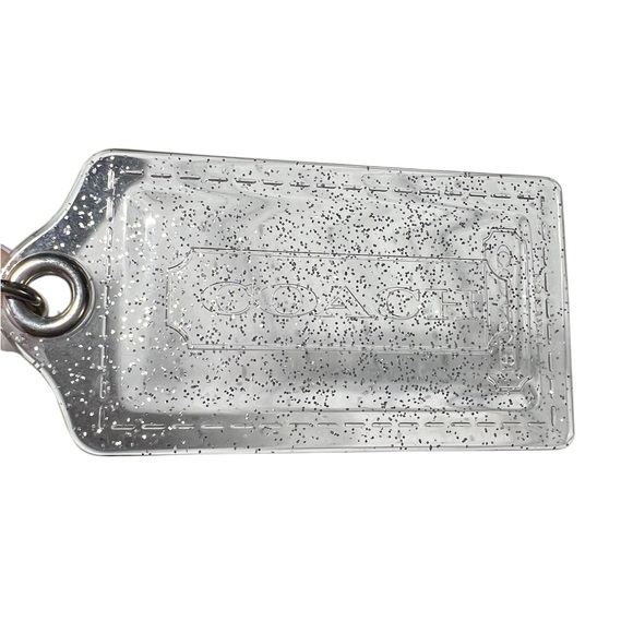 Coach Poppy Clear Glitter Bag Tag Key chain Key Fob - Picture 4 of 4